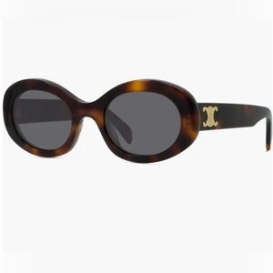 Celine Triomphe Logo Oval Acetate Sunglasses